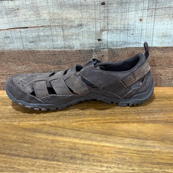 Merrell Telluride Wrap Mens 13 Clay Brown Leather Fisherman Hiking Sandals - Picture 9 of 11